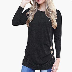 NWOT BlackTunic Long sleeve top XL